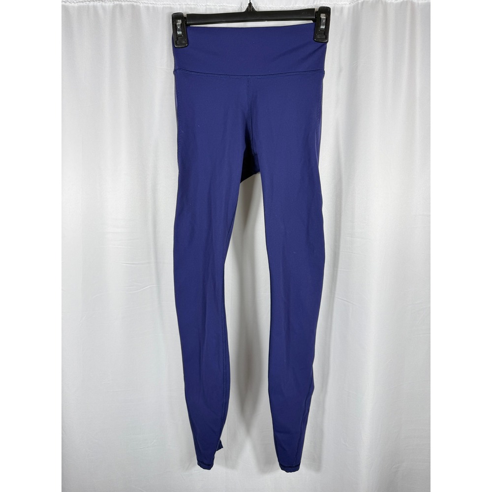 Lululemon Athletica‎ Women Royal Blue Lattice Mesh High Rise Leggings Size 4